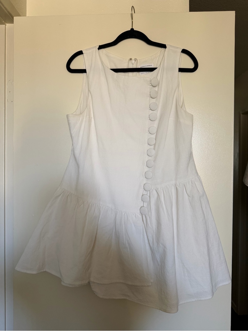 Sabo Skirt White Sleeveless Tiered Button Dress